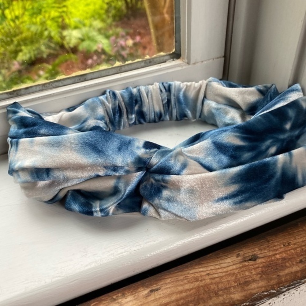 Anthropologie Velvet Tie Dye Twist Headband